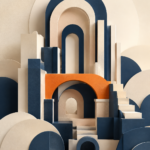 تكوين معماري تجريدي يعبّر عن بناء القدرات ونمو المؤسسة